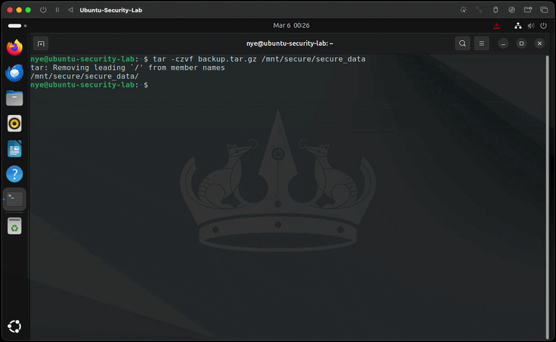 Completed Ubuntu backup archive